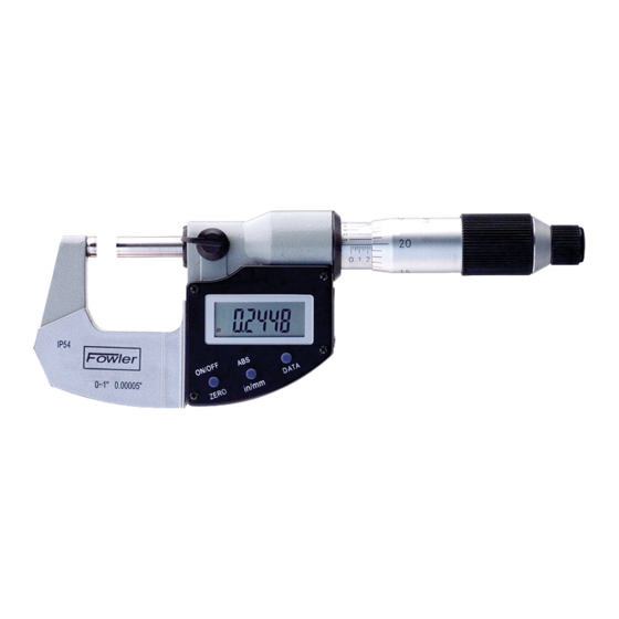 Fowler Xtra-Value Series Operating Instructions