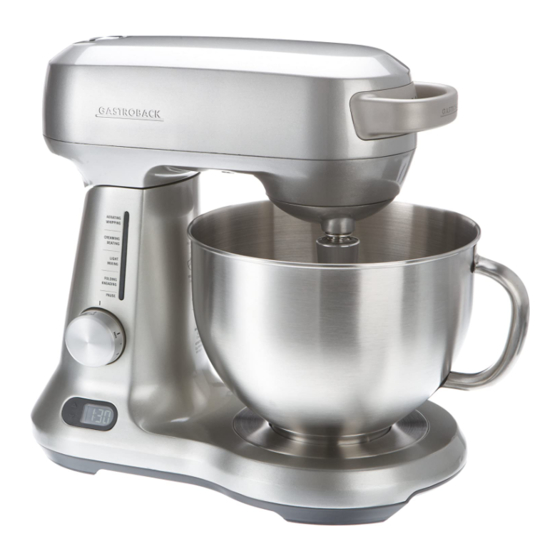 Gastroback Design Stand Mixer Advanced Pro Operating Instructions Manual