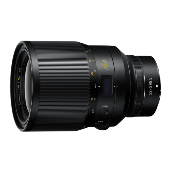 Nikon NIKKOR Z 58mm f/0.95 S Noct User Manual
