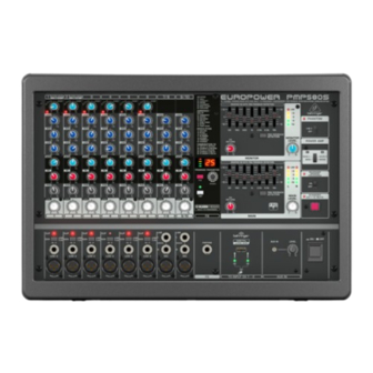 Behringer EUROPOWER PMP580S Quick Start Manual