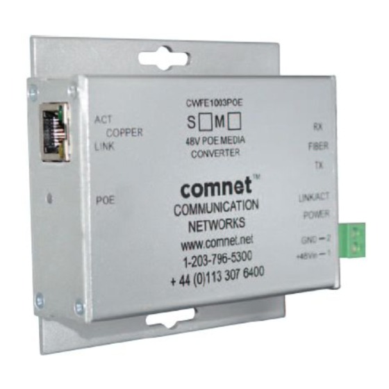 Comnet CWFE1003POEM/M Installation And Operation Manual