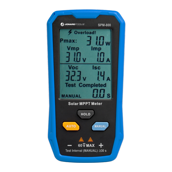 JONARD TOOLS SPM-800 Instruction Manual