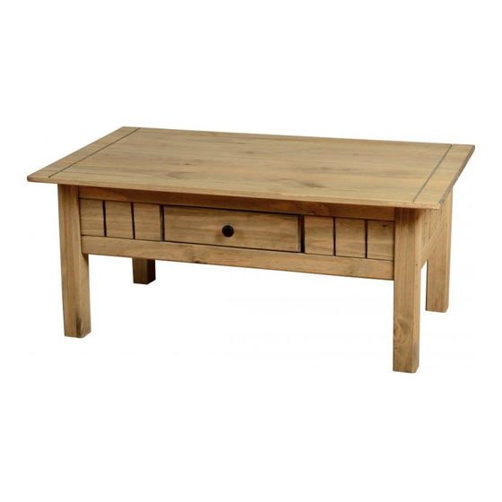 Seconique PANAMA 1 DRAWER COFFEE TABLE Assembly Instructions Manual