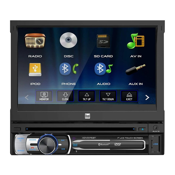 DUAL ELECTRONICS CORPORATION XDVD176BT INSTALLATION & OWNER