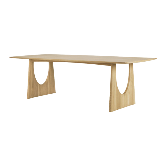 Ethnicraft OAK GEOMETRIC DINING TABLE Assembly Instructions