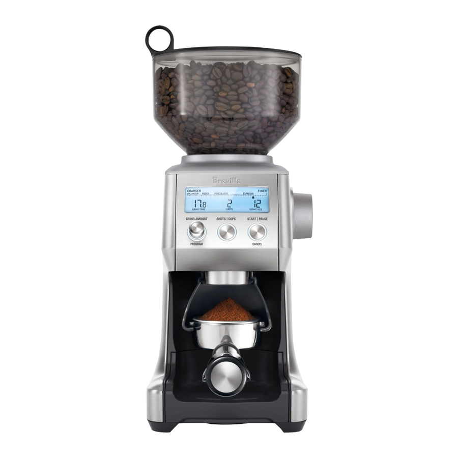 Breville Smart Grinder Pro BCG820BSS Manual