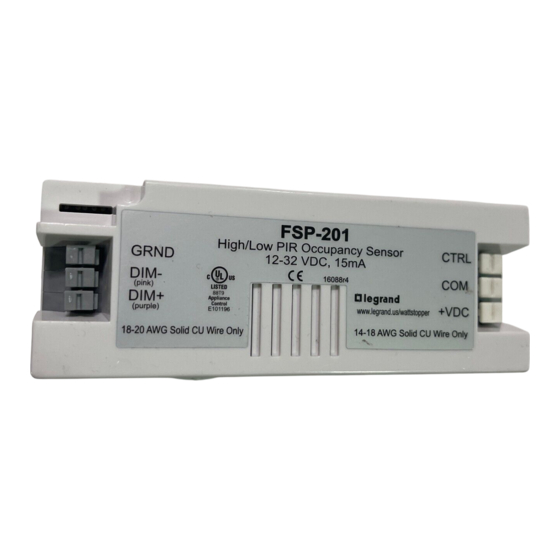 LEGRAND Wattstopper FSP-201 Manual