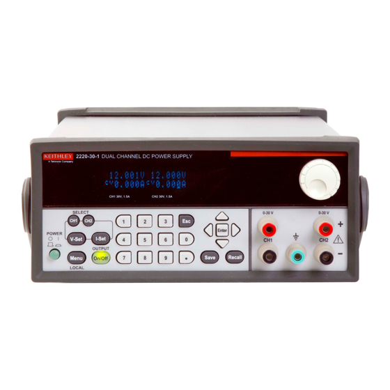 Keithley 2220G-30-1 Declassification And Security Instructions