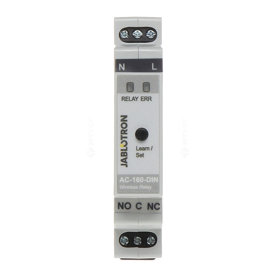 jablotron AC-160-DIN Quick Start Manual