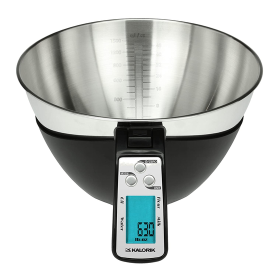 Kalorik Digital kitchen scale withvolume measuring function Manuals