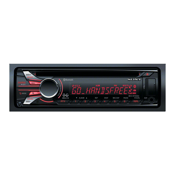 Sony MEX-BT4050U Bluetooth Car Stereo Manuals