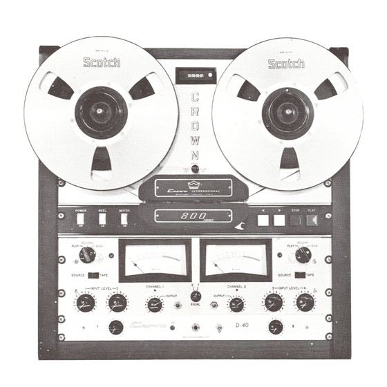 Crown D-40 Instruction Manual