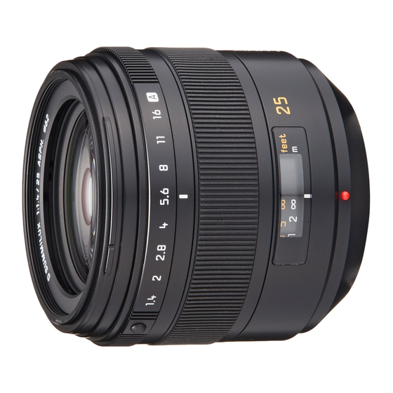 Panasonic L-X025 - Leica D Summilux Lens Manuals