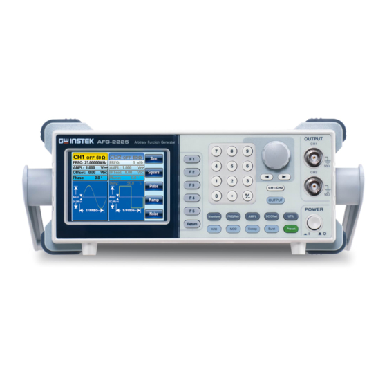 GW Instek AFG-2225 Quick Start Manual