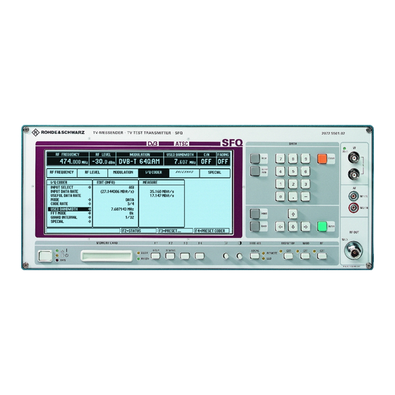 Rohde & Schwarz SFQ Operating Manual
