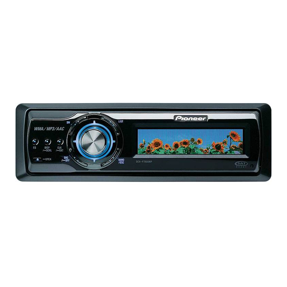 Pioneer DEH-P7800MP Installation Manual