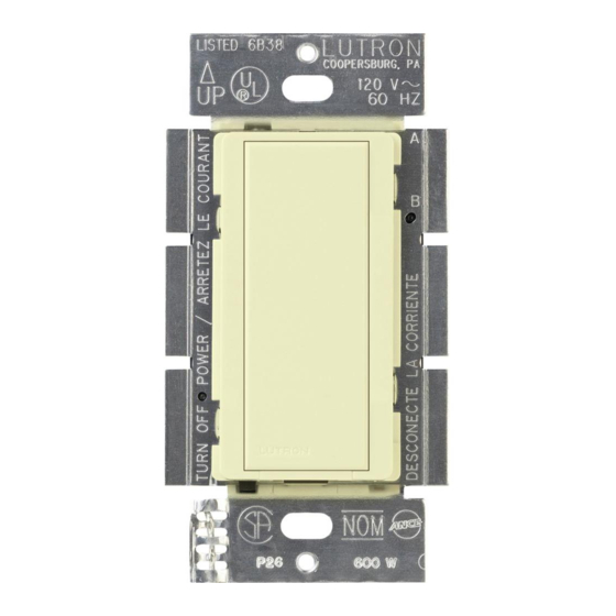 Lutron Electronics MAESTRO MRF2-8S-DV Quick Start Manual