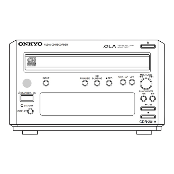 ONKYO CDR-201A OPERATING INSTRUCTIONS MANUAL Pdf Download | ManualsLib