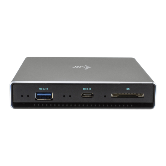 User Manuals: i-tec C31HDD4KDOCKPD Docking Station