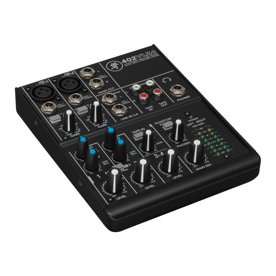 Mackie 802VLZ Quick Start Manual