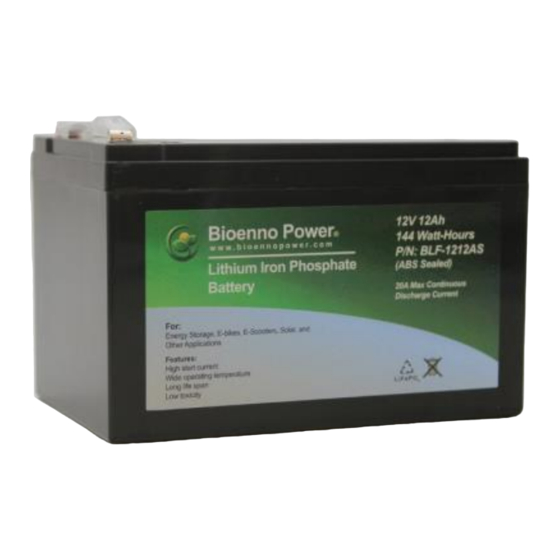 Bioenno Power BLF-1212AS Quick Start Manual