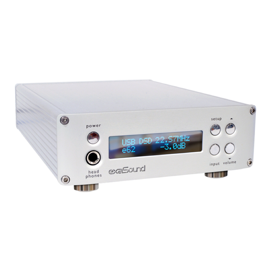 exaSound e62 Owner's Manual