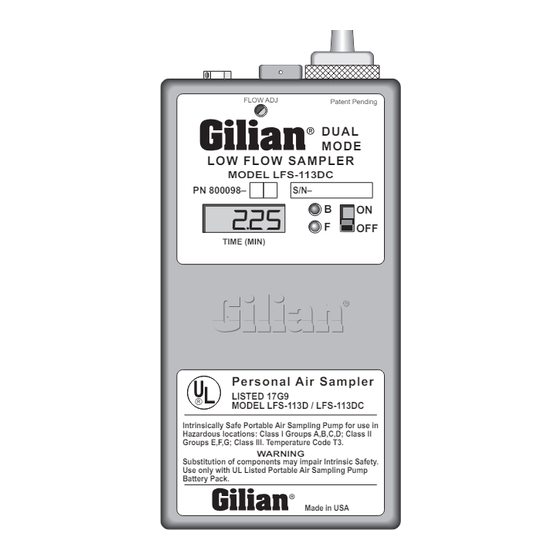 Gilian LFS-113 Instruction Manual