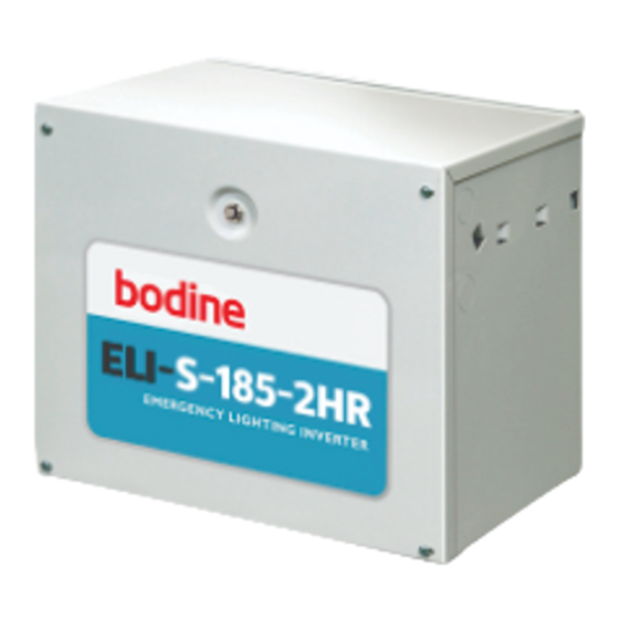 BODINE ELI SERIES INSTALLATION AND OPERATION INSTRUCTION MANUAL Pdf