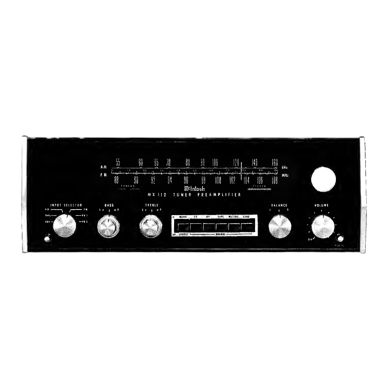 McIntosh MX 112 Service Information
