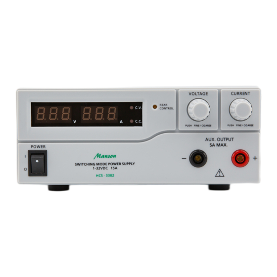 Manson Engineering Industrial HCS-3302-USB User Manual
