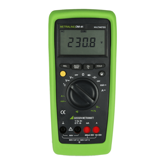 Gossen MetraWatt METRALINE DM 41 Operating Instructions Manual