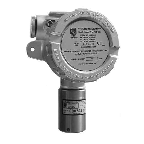 STATUS SCIENTIFIC CONTROLS FGD10B Installation, Commissioning & Routine Gas Testing Manual