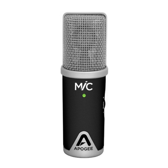 Apogee MiC Quick Start Manual