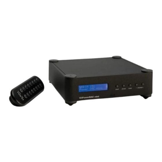 Wadia 151PowerDAC mini Manual
