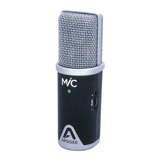 Apogee MiC Quick Start Manual