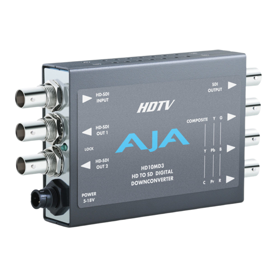 AJA HD10MD3 Installation & Operation Manual