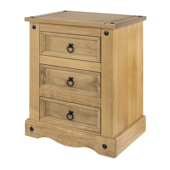 Seconique CORONA 3 DRAWER BEDSIDE Assembly Instructions Manual