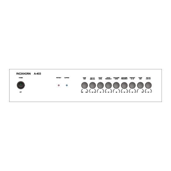 Reckhorn A-403 User Manual