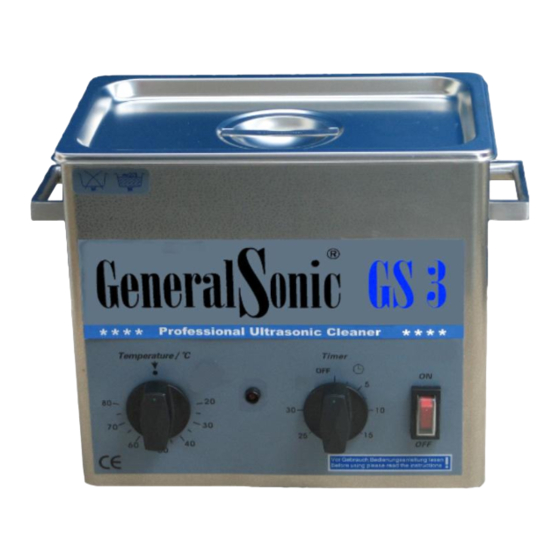 General Sonic GS2 Operating Instructions Manual