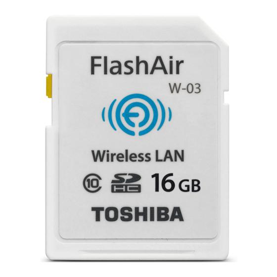 Toshiba FlashAir W-02 Series Manuals