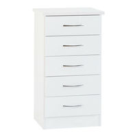 Seconique NEVADA 5 DRAWER NARROW CHEST GREY GLOSS LOEV Assembly Instructions Manual