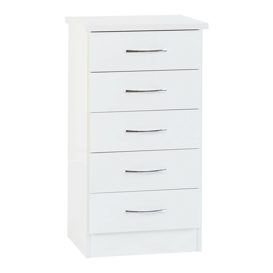 Seconique NEVADA 5 DRAWER NARROW CHEST GREY GLOSS LOEV Manuals