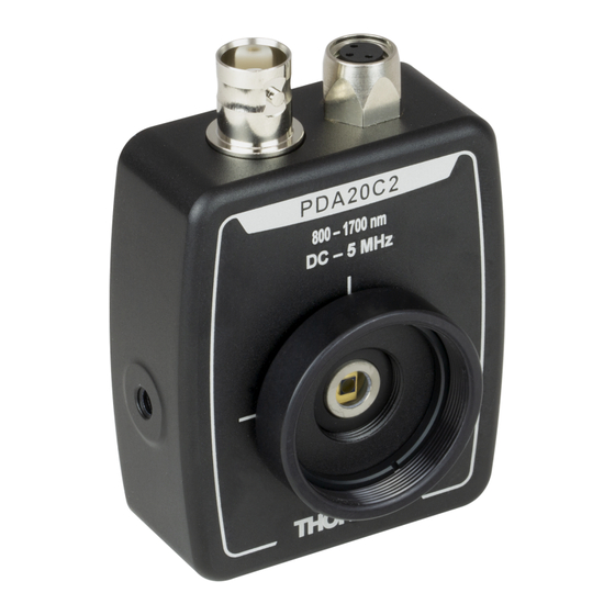 THORLABS PDA20C2 Quick Reference