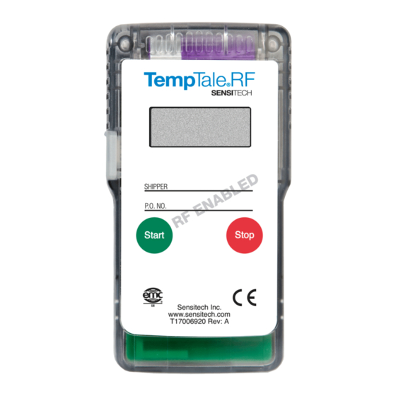 Sensitech TempTale RF Setup Instructions