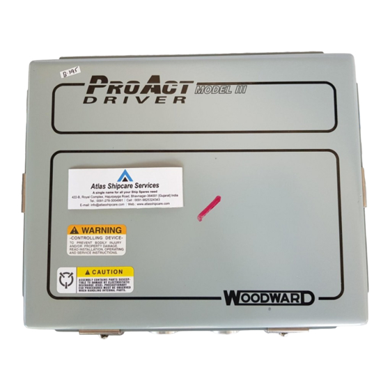 Woodward ProAct III Installation And Operation Manual