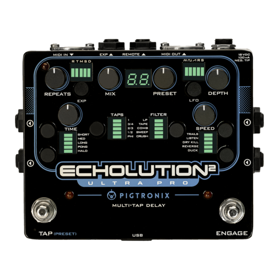 pigtronix Echolution 2 Ultra Pro User Manual