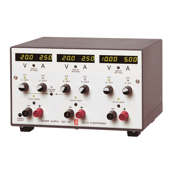 Delta Elektronika EST 150 Product Manual