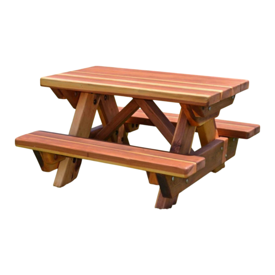 Forever Redwood TODDLER WOODEN RECTANGULAR PICNIC TABLE Assembly Instructions Manual