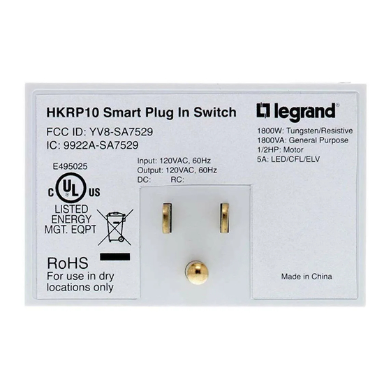 LEGRAND SA7529 Installation Manual