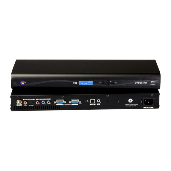 ZeeVee ZvBox 170 Get Going Manual